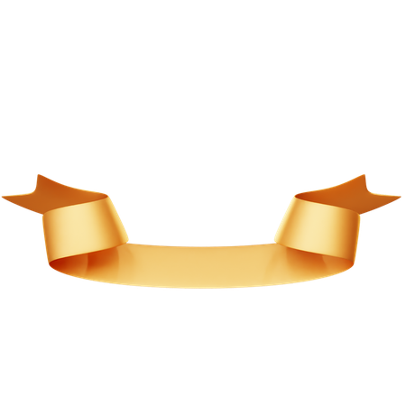Curved Ribbon Banner  3D Icon