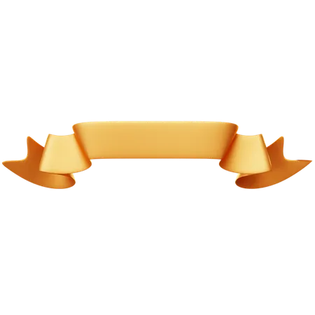 Curved Ribbon Banner  3D Icon