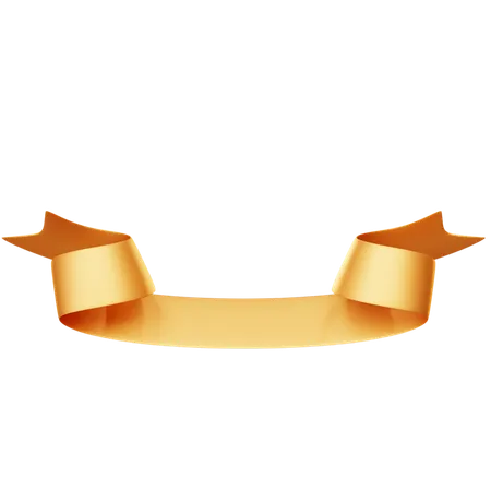 Curved Ribbon Banner  3D Icon