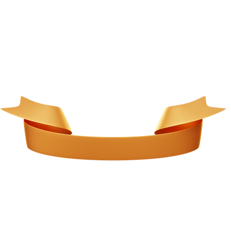 Curved Ribbon Banner  3D Icon