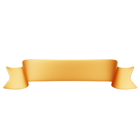 Curved Ribbon Banner  3D Icon