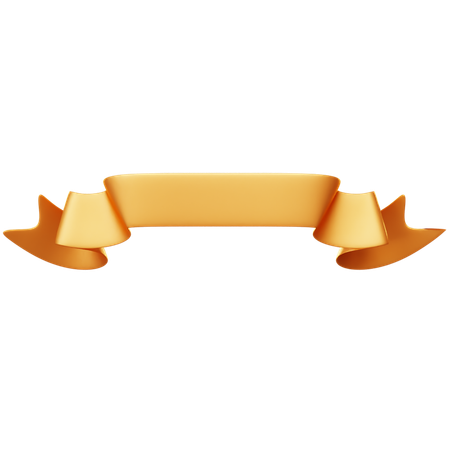 Curved Ribbon Banner  3D Icon