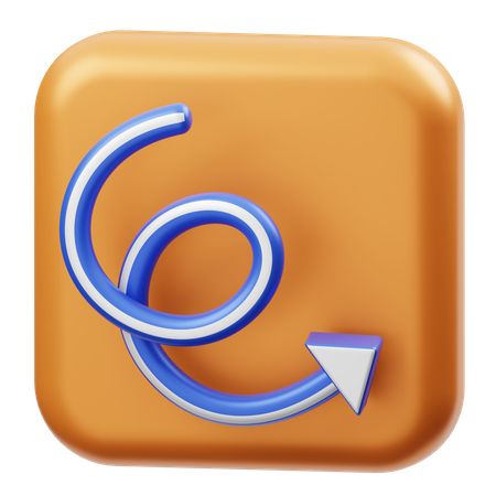 Curved Right Down  3D Icon