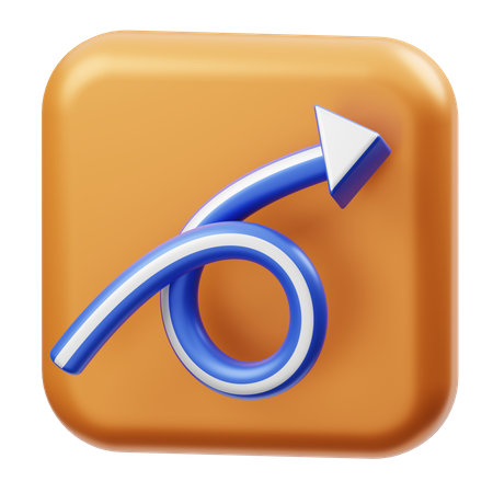 Curved Right Up  3D Icon