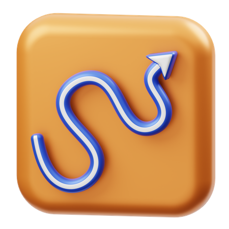 Curved Right Up  3D Icon