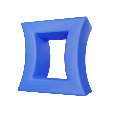 Curved square  3D Icon
