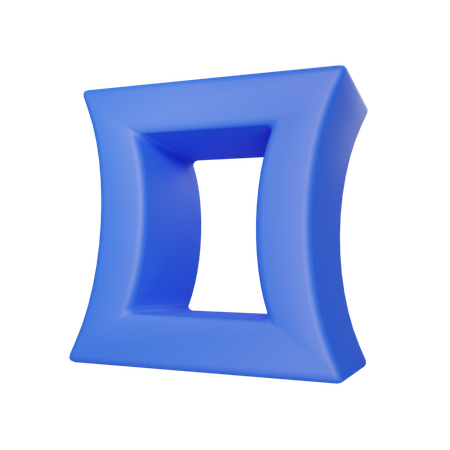 Curved square  3D Icon