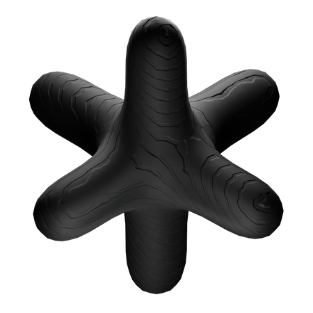 Curved Star Shape Abstract Shape  3D Icon