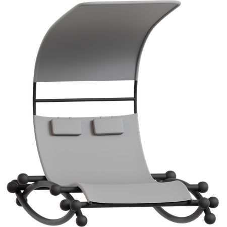 캐노피가 있는 곡선형 선 라운저  3D Icon