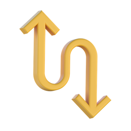 Curved Up And Down Arrow  3D Icon