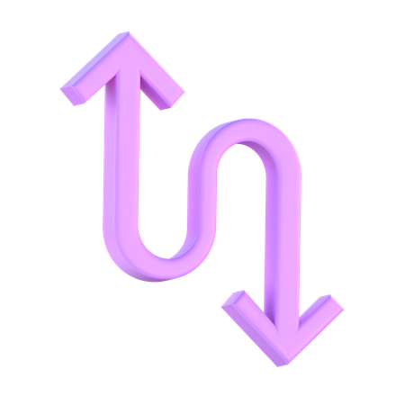 Curved Up And Down Arrow  3D Icon