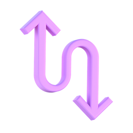 Curved Up And Down Arrow  3D Icon