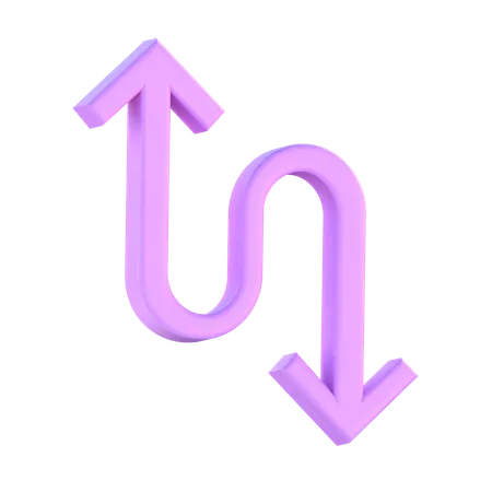 Curved Up And Down Arrow  3D Icon