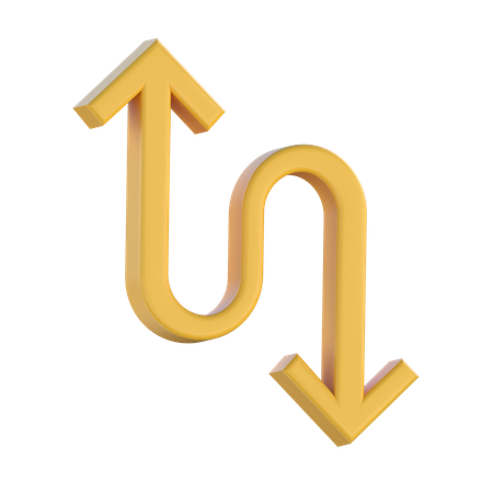 Curved Up And Down Arrow  3D Icon