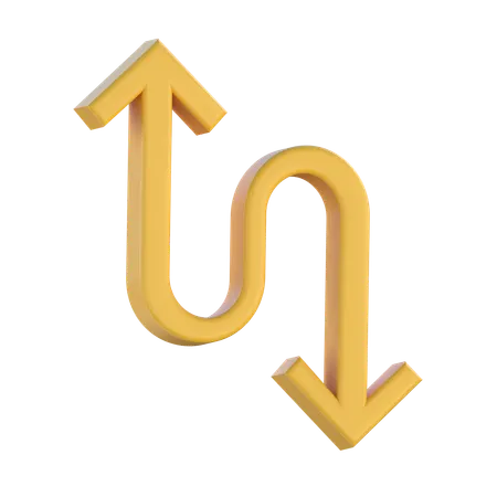 Curved Up And Down Arrow  3D Icon