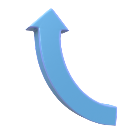 Curved Up Arrow  3D Icon