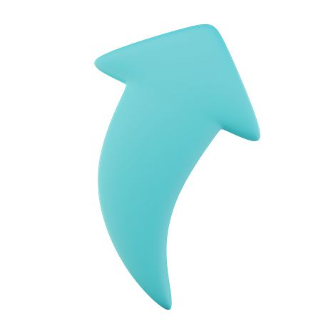 Curved Up Arrow  3D Icon