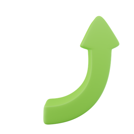 Curved Up Arrow  3D Icon