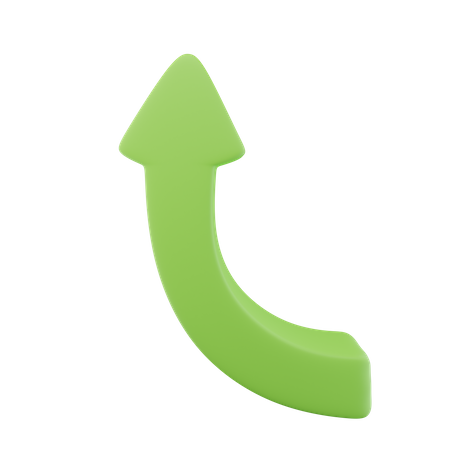 Curved Up Arrow  3D Icon
