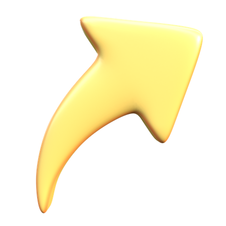 Curved Up Arrow  3D Icon