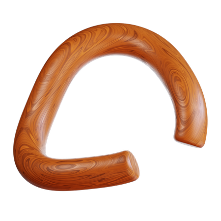 Curved Wooden Ringlike Object  3D Icon