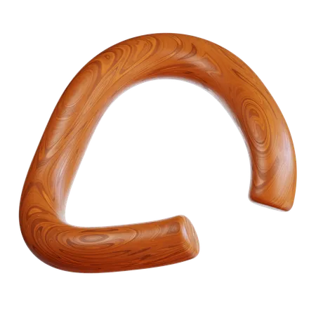 Curved Wooden Ringlike Object  3D Icon