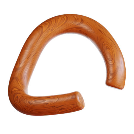 Curved Wooden Ringlike Object  3D Icon