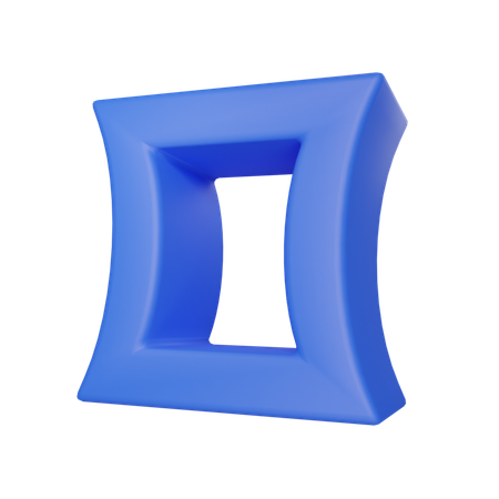 Quadrado curvo  3D Icon