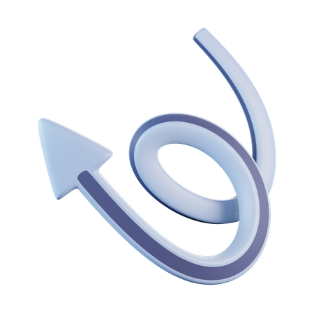 Curvy Line Arrow  3D Icon