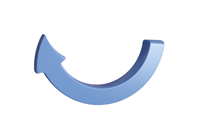 Curvy Up Arrow  3D Icon