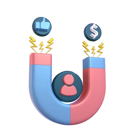 Attract Consumer Interest And Cash With This 3 D Magnet Illustration 3D Icon