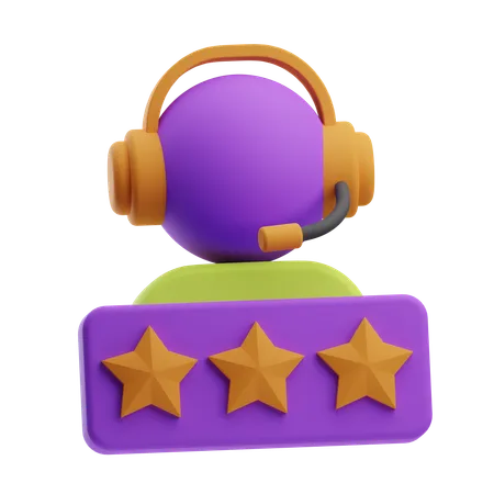 Customer Rating Stars  3D Icon