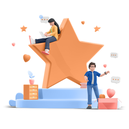 Customer Rating  3D Icon
