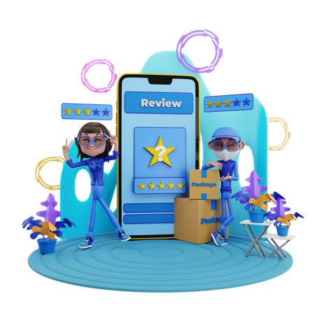 Customer rating  3D Illustration