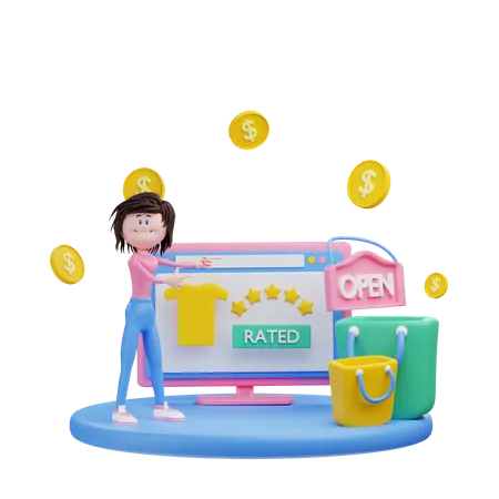 Customer Rating  3D Illustration