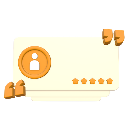 Customer Rating Card  3D Icon