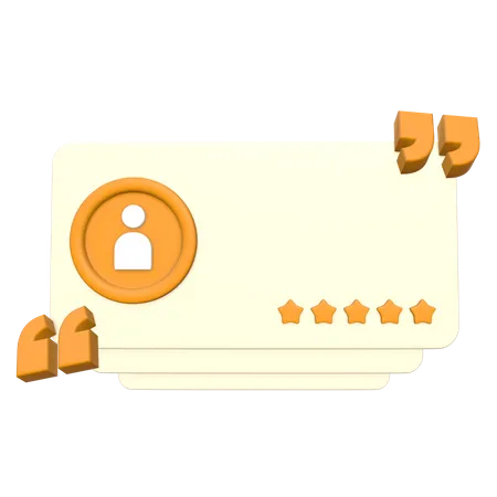 Customer Rating Card  3D Icon