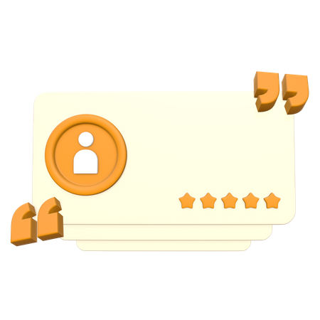 Customer Rating Card 3D Icon