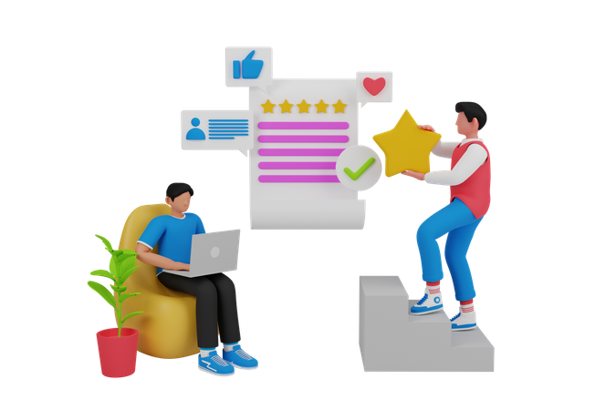 Customer rating service  3D Illustration