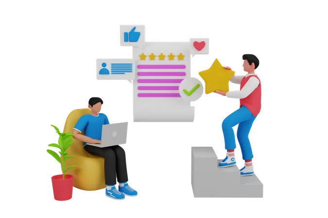 Customer rating service  3D Illustration