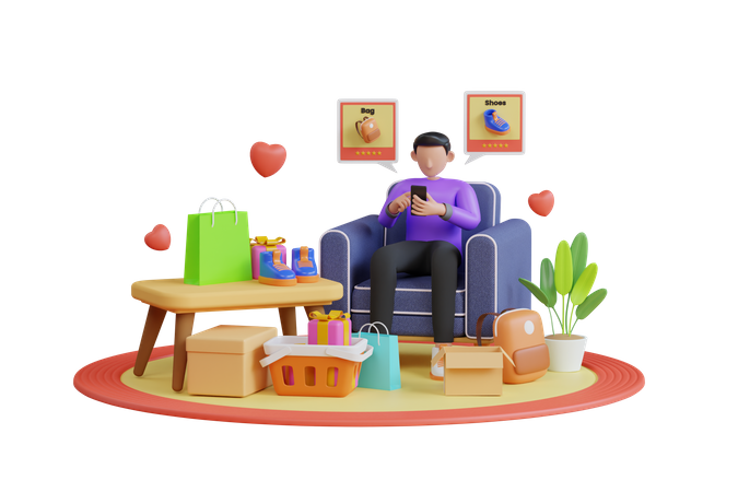 Customer review rating online shopping  3D Icon