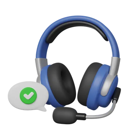 Service Call Support Hotline Headphones With Chat Icon 3 D Render 3D Icon