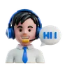 Customer Service Agent with Headset