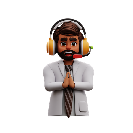 Customer Service Greeting  3D Illustration