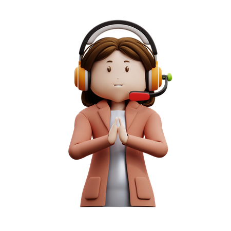 Customer Service Greeting  3D Illustration