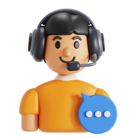 Customer service man  3D Icon