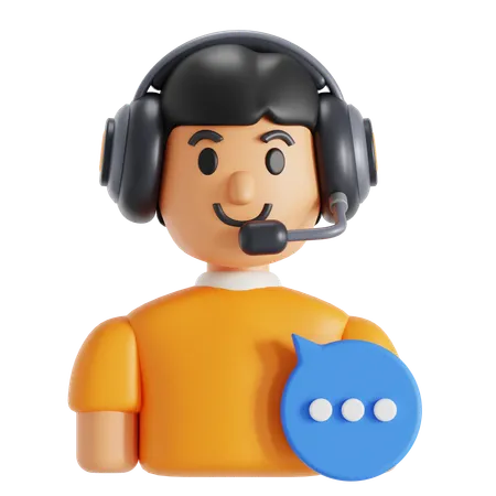 Customer service man  3D Icon