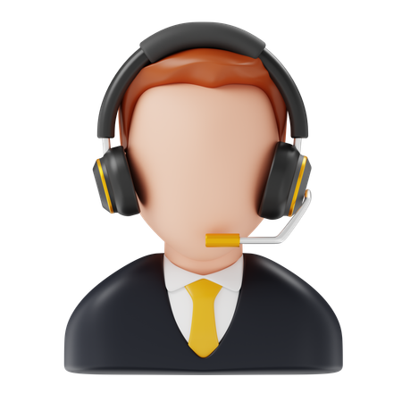 Customer Service Man  3D Icon