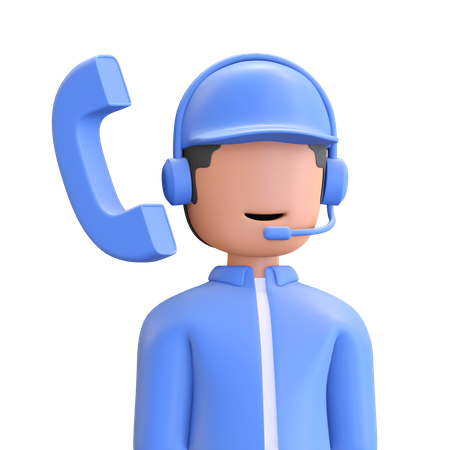 Customer service phone call  3D Illustration
