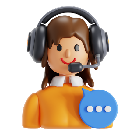 Customer service woman  3D Icon